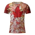 thumbnail image 1 of TIMIFIS T-Shirts pour Femmes Été Col Rond Manches Courtes Chandails Décontractés Vintage Feuille d'Érable Canadienne Imprimée T-Shirts, 1 of 3