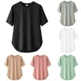 thumbnail image 4 of Women's Casual T Shirts Cotton Mid Sleeve Summer Basic Tunics Tee Tops, 4 of 5