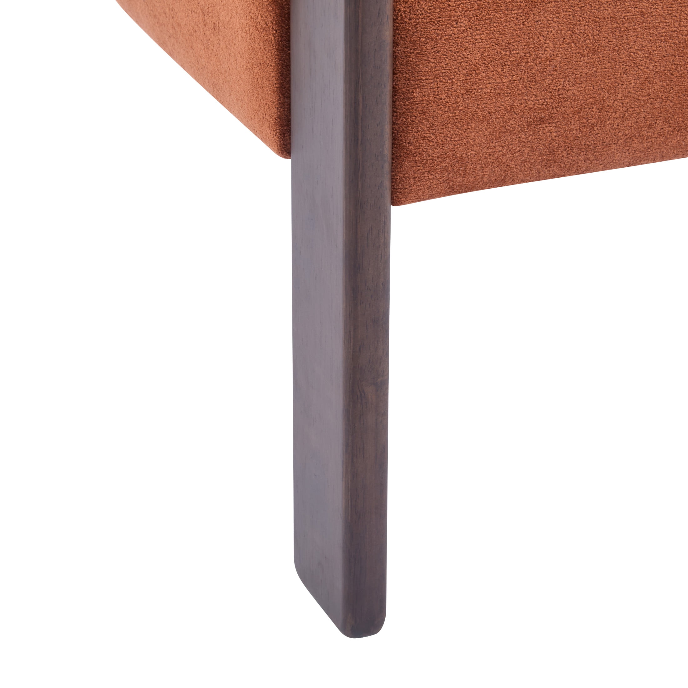 Christopher Knight Home Modern Velvet Upholstered Accent Armchair with Barrel Back, Wood Legs, Burnt Orange, Set of 2