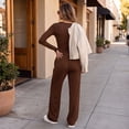thumbnail image 7 of Womens 2 Piece Matching Lounge Sweat Sets Fall Outfits Airport Travel Outfits Coffee 2XL, 7 of 7