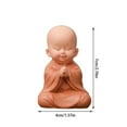 thumbnail image 3 of Yaoyar Cute Monk Statue Miniature Buddha Figurine Wise Figure Baby Little Monk Sculpture Collectibles Crafts Arts Zen Ornaments Wall Shelf Desktop Garden Home Office Car Decoration Gift, 3 of 7