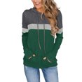 thumbnail image 1 of Sudadera con capucha para mujer, Top informal, sudadera con cordón de 3 colores, fibra de poliéster para otoño, 1 of 5