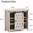 thumbnail image 7 of Farmhouse Coffee Bar Cabinet with Sliding Barn Door and Adjustable Shelves Light Gray, 7 of 7