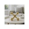 thumbnail image 4 of Decorative Metal Jack Sculpture for Home Décor - Modern Figurine for Bathroom, Office, and Living Room Décor - Abstract Accent for Entryway, Shelf Display, and Coffee Table - 5", Gold & Metallic, 4 of 13