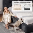 thumbnail image 5 of EnHomee Cloud Upholstered Bed Frame Queen Size Boucle Platform Bed Frame with Button Design Headboard & Round Corner & Extra Pillow,Black, 5 of 9