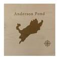 thumbnail image 1 of Anderson Pond Map 24x24" Wood Wall Art Office Decor Gift Engraved Connecticut, 1 of 3