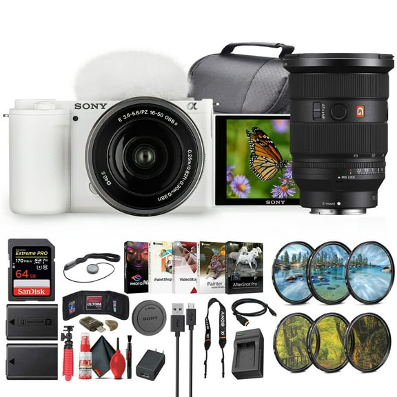 Sony ZV-E10 Mirrorless Camera with 16-50mm II and Sony 18-105mm Lens Bundle (International Model)