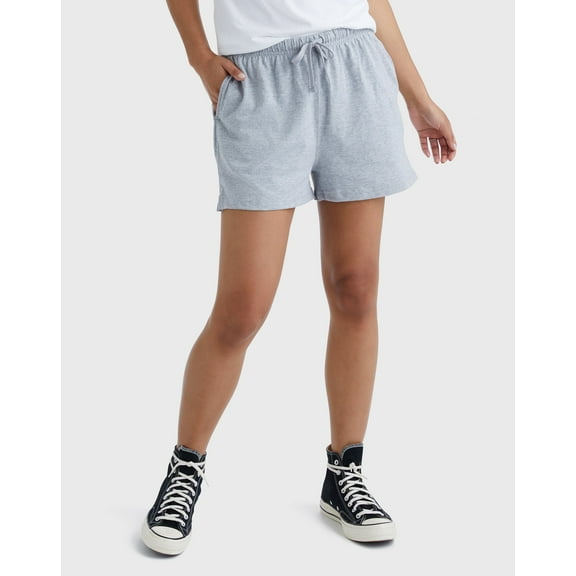 Hanes Originals Women's Cotton Jersey Shorts, 2.5" Light Steel M