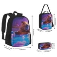 thumbnail image 2 of KLL Capybara Bathtub Fun for Backpack With Lunch Box,Casual Laptop Backpack Lunch Bag/Pencil Bag/Backpack Bookbag for Boys and Girls Backpack Set(3PCS), 2 of 7