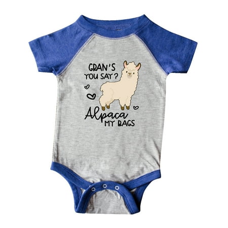 

Inktastic Gran s You Say Alpaca My Bags Gift Baby Boy or Baby Girl Bodysuit
