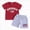 Z004-Watermelon Red, variant on VUHXZWAF Boys Outfits Independence Day Printed T Shirt Elastic Waist Shorts Summer Clothing Set Size 9-10 Years