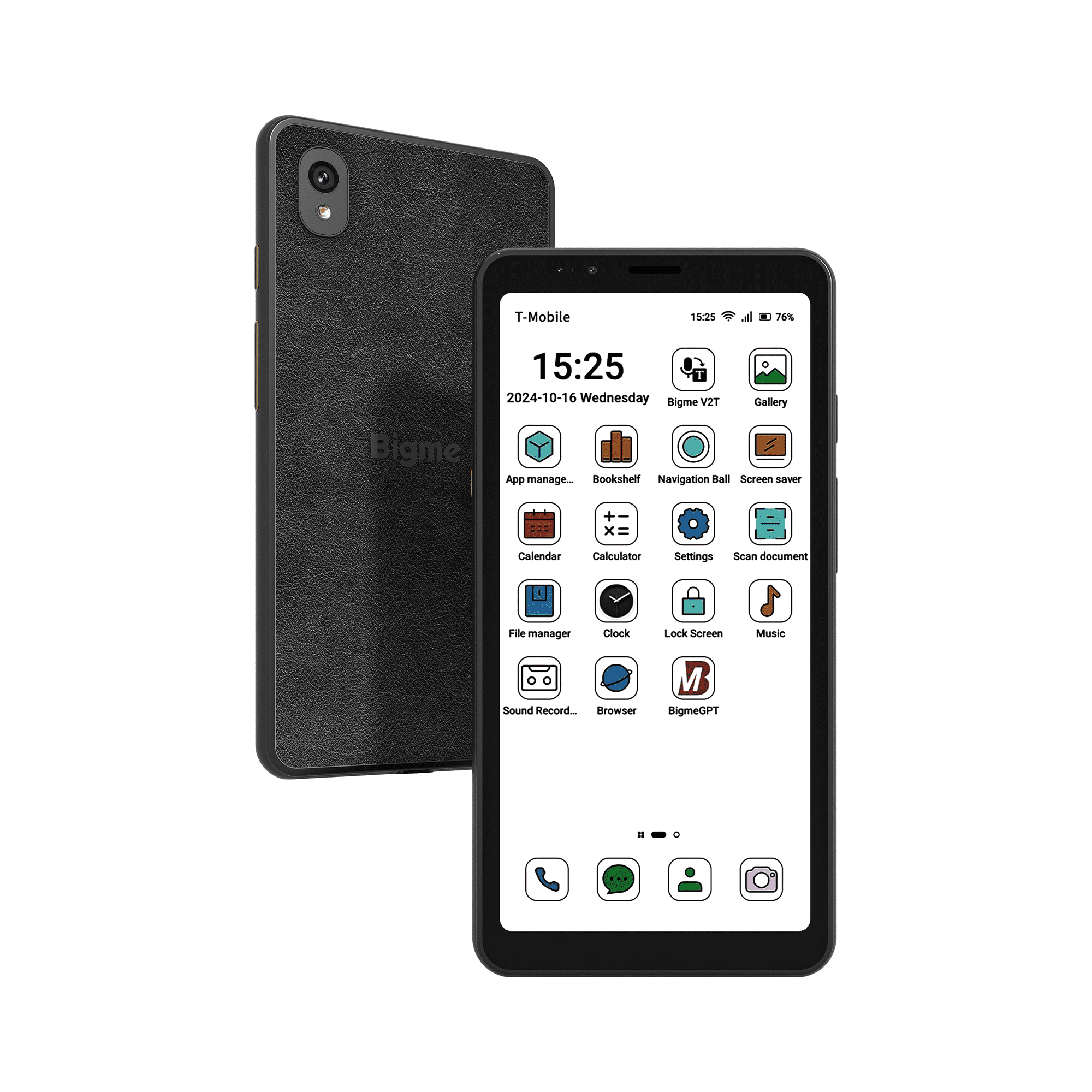 Bigme HiBreak Color E-Ink Smartphone, 6G+128GB, Android 11, 5.84-Inch HD Screen, 36-Level Front Light, USB-C, 3300mAh Battery, Dual Camera - Black