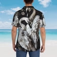 thumbnail image 6 of Balery Elegant Swans Black Background Print Men's Hawaiian Shirts Short Sleeve Beach Shirt Relaxed Fit Vacation Button Down Shirts-3X-Large, 6 of 9