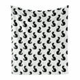 thumbnail image 1 of Cat Soft Flannel Fleece Throw Blanket, Silhouette of a Kitten Monochrome Feline Pattern House Pet Illustration Halloween, Cozy Plush for Indoor and Outdoor Use, 70" x 90", Black White, by Ambesonne, 1 of 6