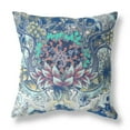 thumbnail image 2 of 20â€ Blue Aqua Flower Bloom Suede Throw Pillow, 2 of 5