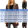 thumbnail image 3 of Wowcloth Women's Solid Color Button Front Long Sleeve Lapel Collar Leather Jacket with Pockets, Classic Style for Daily Wear and Travel, 3 of 9