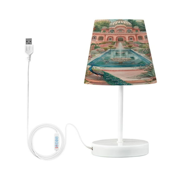 Peacock in Gardens Desk Lamp LED Table Nightstand Lamps with 3 Color Temperatures for Home Bedroom Living Room Decor 6x11