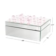 thumbnail image 3 of DecMode Mirrored Silver Glass Decorative Jewelry Box with Pink Bubble Textured Balls, 3 of 9