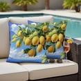 thumbnail image 6 of 2 Pack Outdoor Waterproof Throw Pillow Covers,Summer Ocean Lemon Fruit Tree Decorative Square Patio Pillowcases for Chair Couch Sofa 16x16in, 6 of 9