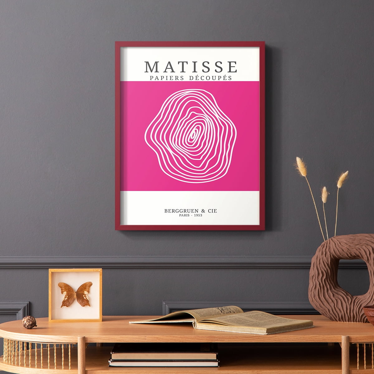 Matisse CDXXIII in Red Solid Wood Framed Print No Nail Hanging