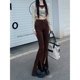 thumbnail image 5 of Pantalones vaqueros de estilo Retro para mujer, Jeans de nicho con piernas anchas, pantalones casuales de cintura alta, pantalones divididos con Micro trompeta, 5 of 5