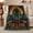 Bigfoot Walk, variant on Bigfoot Legends Wilderness Patchwork, Peaceful Mountain Lake Scene, Warm Flannel Blanket for Cabin and Lodge with Detailed Artwork, Outdoor Lovers Camping Gift, Artistic Home Decor