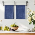 thumbnail image 3 of Vintage Navy Blue Kitchen Towels Set of 4, Farmhouse Retro Dark Solid Color Linen Texture Absorbent Dish Towels for Kitchen, Microfiber Hand Towel, Quick Drying Tea Towel for Cleaning Dishcloths, 3 of 7