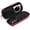 Hot Pink, variant on Double Eyeglasses Case Hard Shell Sunglasses Organizer with Zipper Closure Travel Eyewear Storage for
