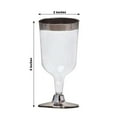 thumbnail image 3 of Efavormart 60 Pack 6oz Silver Detailed Plastic Disposable Short Wine Glasses Cups - Short Stem Clear, 3 of 10