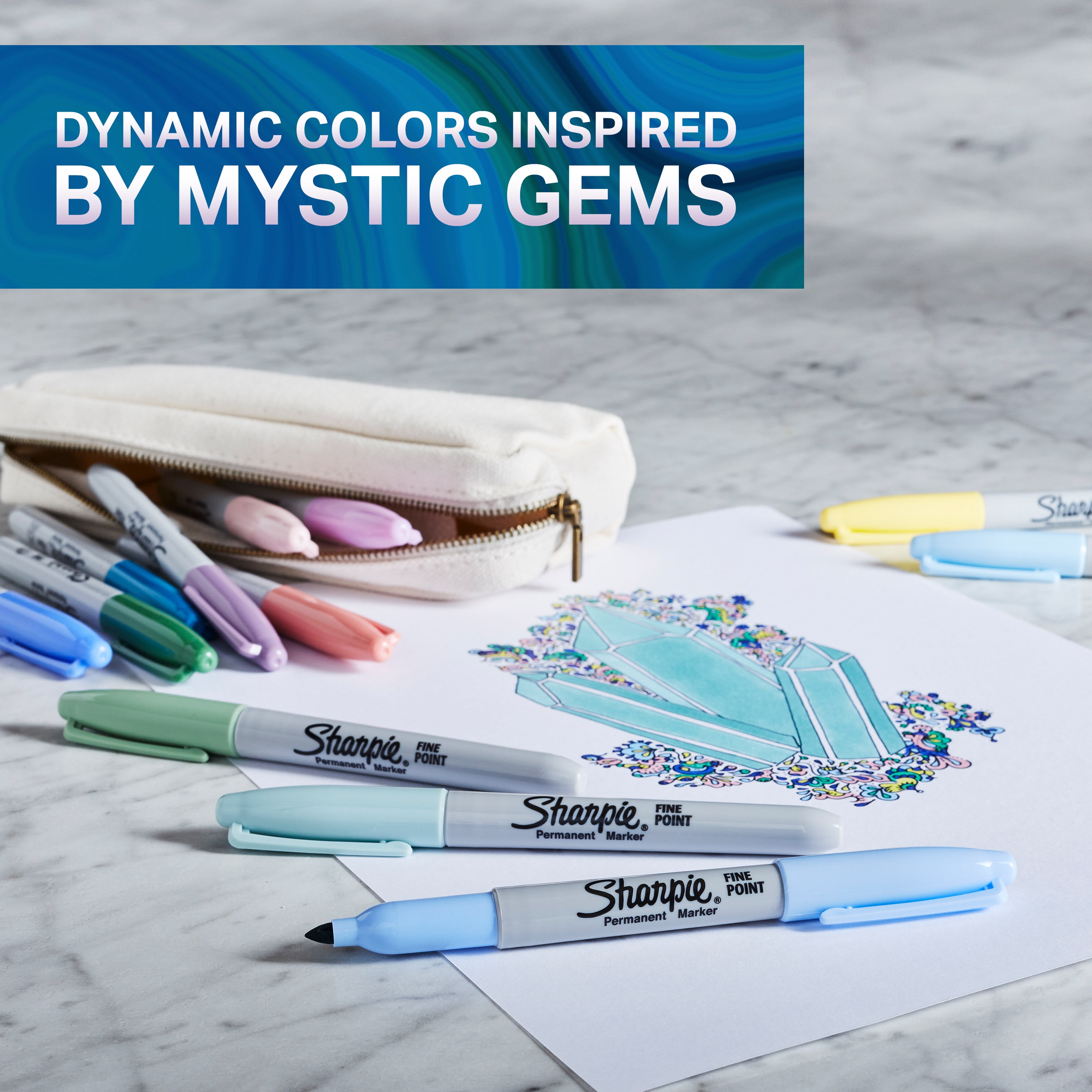 Sharpie Permanent Marker - Mystic Gems - Ultra Fine Point - 5 Color Set