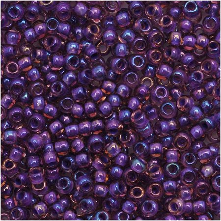 Toho Round Seed Beads 11/0 #928 'Rainbow Rosaline/Opaque Purple Lined' 8 Gram (Best Quality Seed Beads)