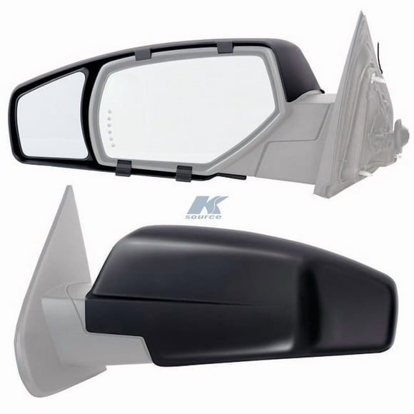 K-Source Exterior Towing Mirror 80910 Snap On; Manual; Black; Pair