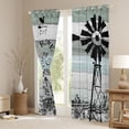 thumbnail image 3 of Garden Windmill Curtains & Drapes Rustic Retro Farm House Country Vintage Barn Door Blackout Curtains,Cottage Lodge Cabin Curtains Winnower Wooden Plank Farmhouse Decor, 3 of 6
