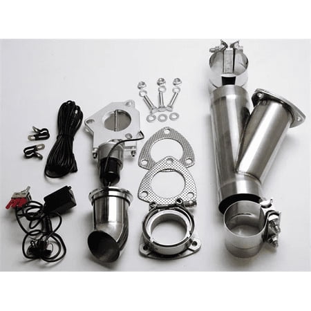 2.5" (63mm) Electronic Exhaust Cutout System - Aluminized Mild Steel w/ Slip Fit and Band Clamps