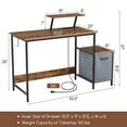 thumbnail image 3 of Giantex Bureau d'Ordinateur avec Tiroir en Tissu Réversible et Prise de Courant, Bureau Industriel Robuste avec Tablette Mobile, Grand Bureau pour PC Portable Poste de Travail pour la Maison et le Bureau, 3 of 8