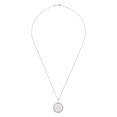 thumbnail image 3 of Women's Finecraft Angel Pendant Necklace with Lab-Created Sapphires and Cubic Zirconia in Sterling Silver, 18", 3 of 4