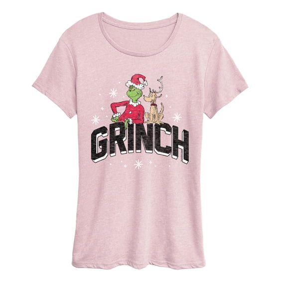 The Grinch - Block Letters And Max - Women's Short Sleeve Graphic T-Shirt