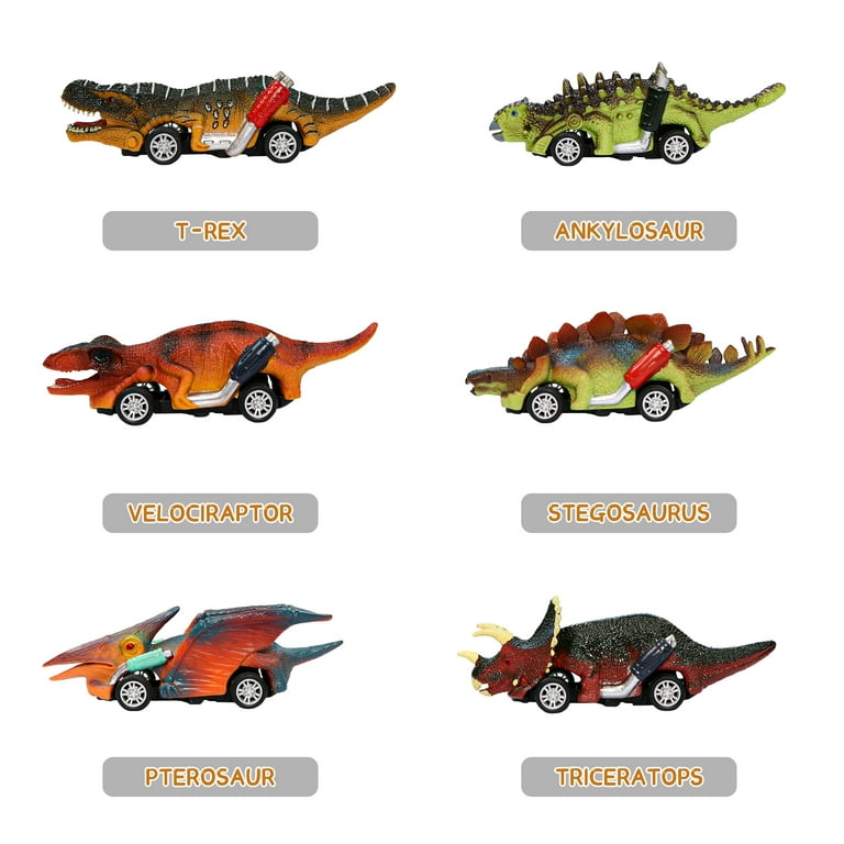 Hot Bee Dinosaur Toy, 6 Pack Pull Back Toy Cars,Dinosaur Games with T-Rex  Toys Christmas Birthday Gifts for Boy Age 3,4,5 and Up 