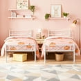 thumbnail image 2 of VECELO Set of 2 Twin Size Metal Bed Frame with Headboard and Footboard, White, 2 of 8