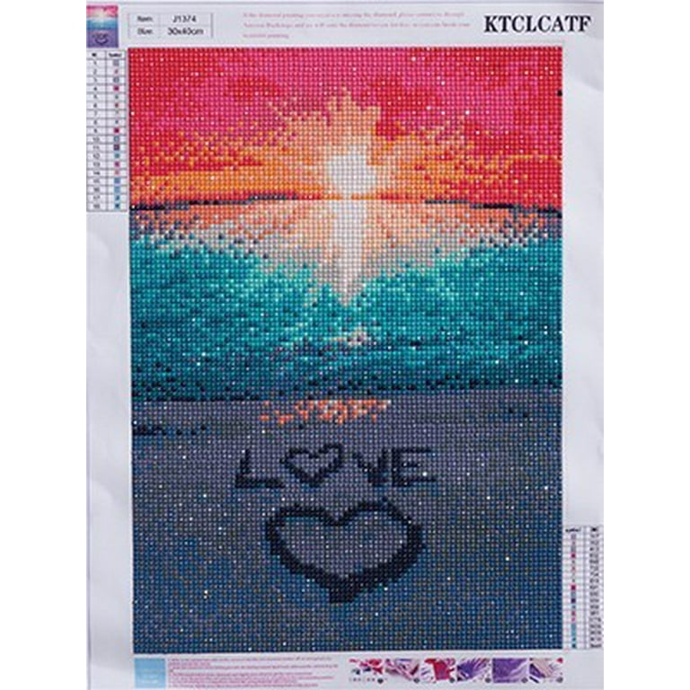 Uhuse Beach Cross Stitch Diamond Painting Art & Craft Kit (3 Pieces), Size: 16