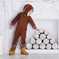 thumbnail image 4 of MIRUXO Gingerbread Man Christmas Onesie Pajamas Hooded Fleece Bow Tie Cosplay Jumpsuit Costume for Holiday Party Family Matching Sleepwear, 1 PC, 4 of 6