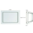 thumbnail image 2 of 27.5-Inch Silver Wall Mirror w LED Lighting Vertical & Horizontal Mounting Options Glass Aluminum AlloyMetal, 2 of 12