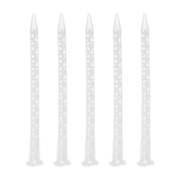 Uxcell 5Pack 6.02-inch Plastic Resin Mixing Nozzle Flat Buckle for AB Glue 50ml Cartridges, White