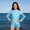 Light Blue, variant on Amidoa Long Sleeve Girls Swimsuit Rash Guards Wetsuit Long Sleeve Bathing Suit Summer Floral Print Swimwear,Light Blue,12 Years