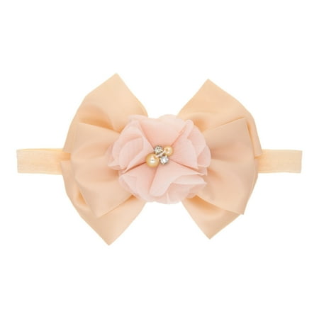

1PC Baby Girls Solid Floral Bowknot Stretchy Headbands Hat Accessories