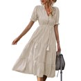 thumbnail image 3 of Vestido con lazo Y borlas ANGGREK a Rayas con Volantes Para Fiesta de citas, 3 of 6