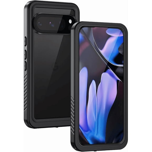 KOMI Pixel 9 Pro XL Case, IP68 Waterproof Dustproof Case with Built-in Screen Protector, Rugged Full Body Shockproof Protective Clear Cover for Google Pixel 9 Pro XL 6.8 Inch, Black