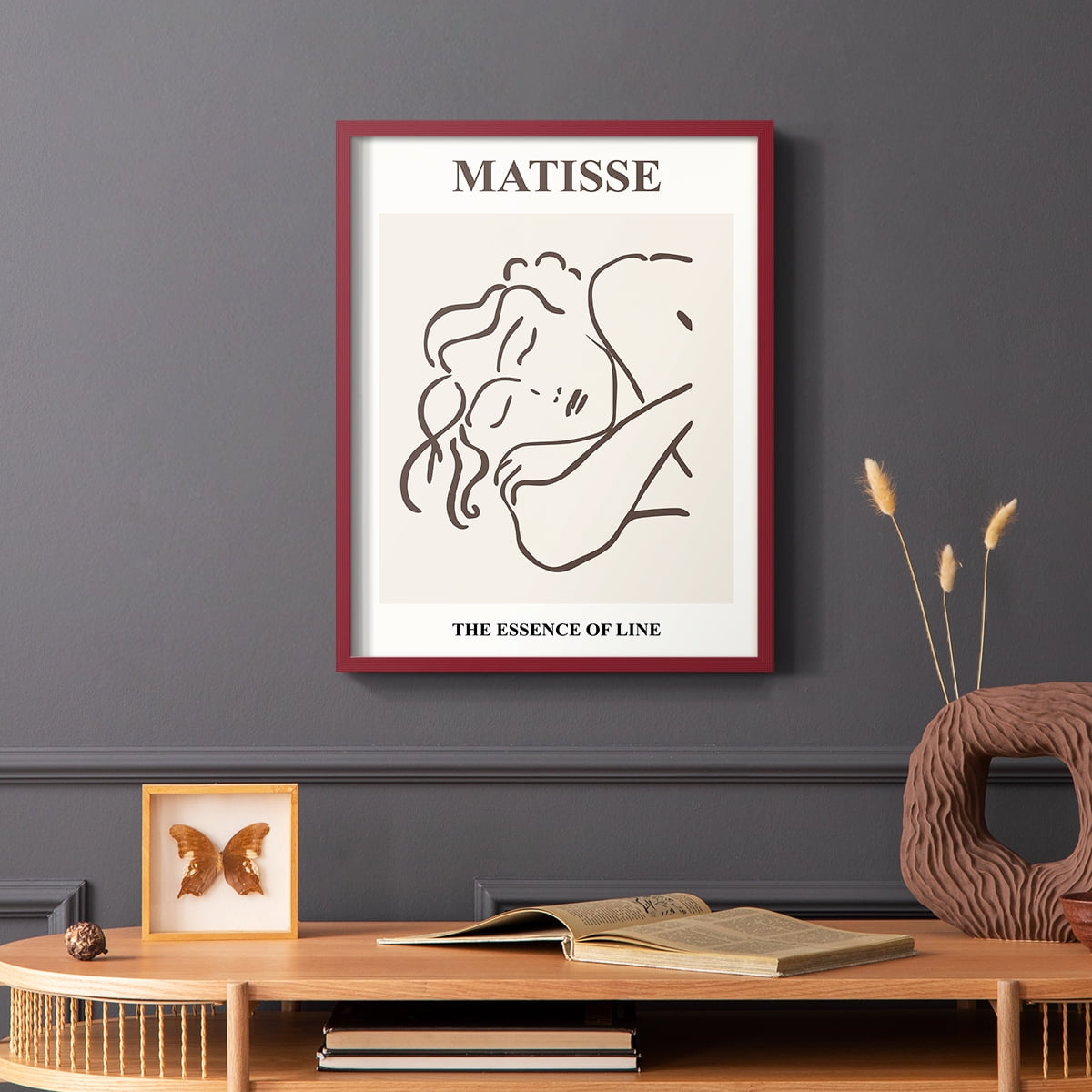 Matisse CXXXII Framed Print in Red Solid Wood 11 x 14 Framed Print