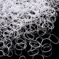 thumbnail image 1 of 1000 Mini Élastiques Doux pour Cheveux d'Enfants Tresses Cheveux (Transparent), 1 of 1