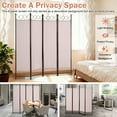 thumbnail image 6 of Room Dividers with 4 Panels Privacy Screen Folding Wall Dividers Room Partitions Dividers for Home Office,Tan, 6 of 7